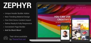 قالب زفایر وردپرس | Zephyr Material Design Theme